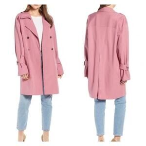 Something Navy Easy Oversize Pink Trench Coat sz S
